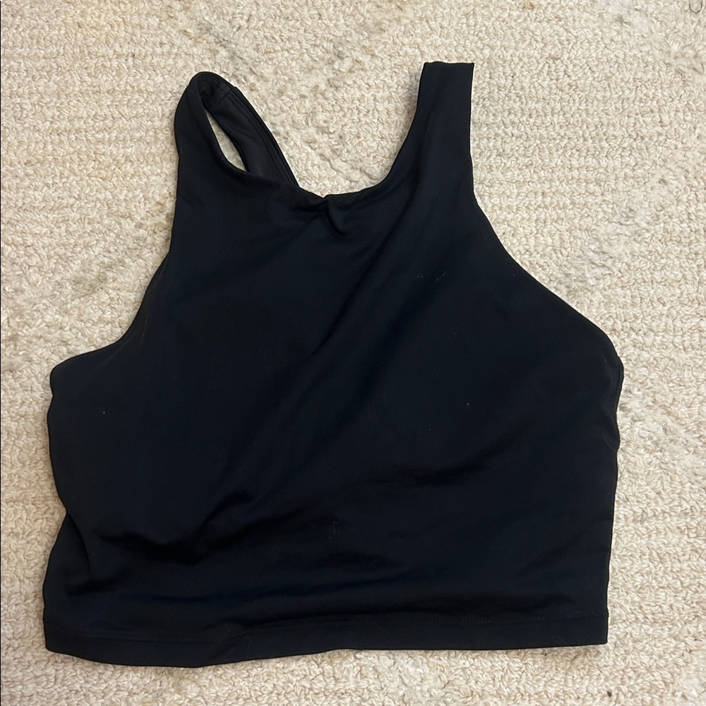 Athleta Black Racerback Crop Top